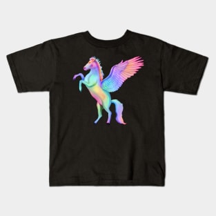 Magical Rainbow Winged Pegasus Horse Kids T-Shirt